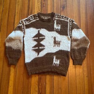 Wool Originals Bolivian Hand Made Sweater Bolivia Men Sz XL Vintage Pullover